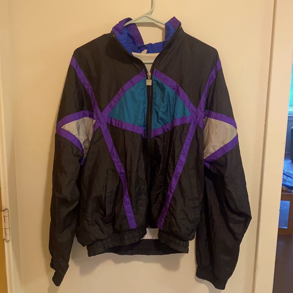 Black Vintage Windbreaker Small